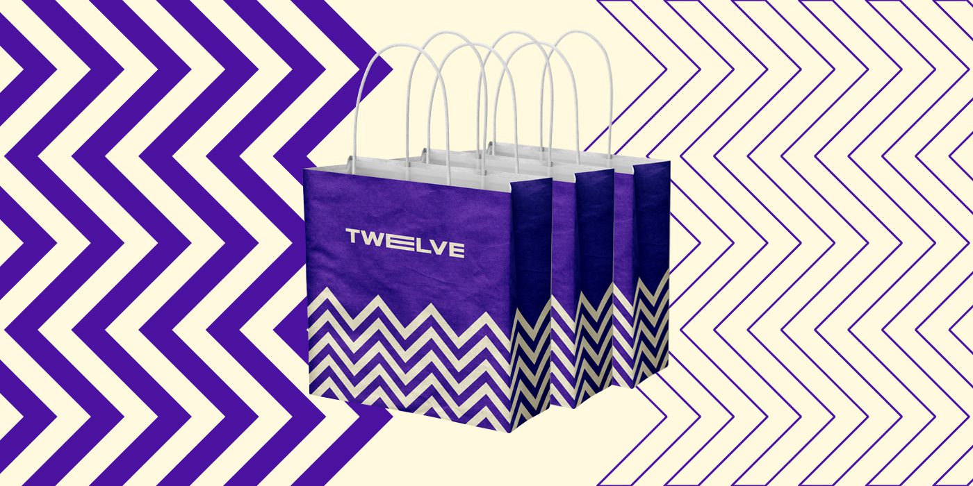 Embalagem de sacola para compras na Twelve Streetwear