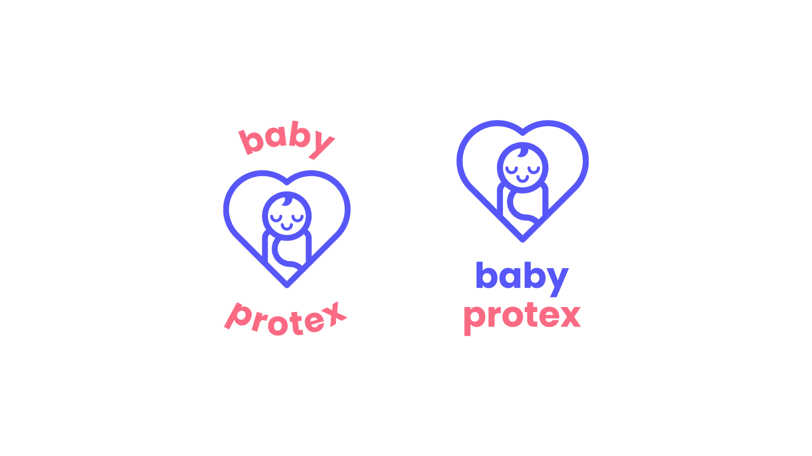 Variações do logo da Baby Protex